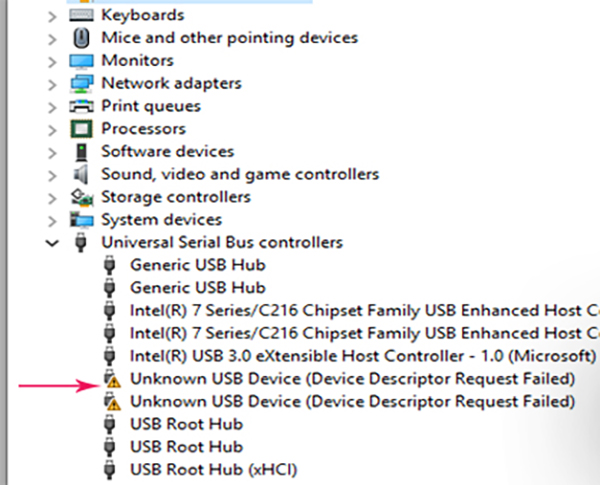 چگونه ارور USB DEVICE NOT RECOGNIZED را حل کنیم | رایانه کمک مشاوره تلفنی