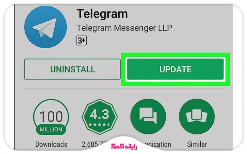 7 اسکرینشات از صفحه بهروزرسانی تلگرام در گوگل پلی استور.
